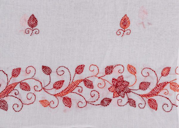 Adrika Different Shades of Red & Orange Hand Embroidered Unstitched Kurta Set