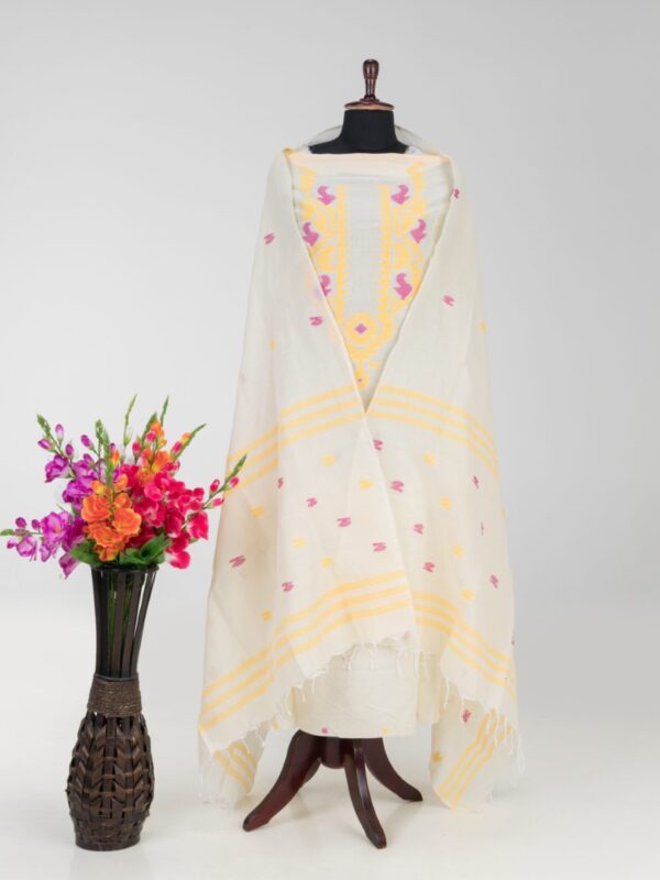 Elegant Handloom Dhakai Jamdani Kurti & Dupatta Set by Adrika