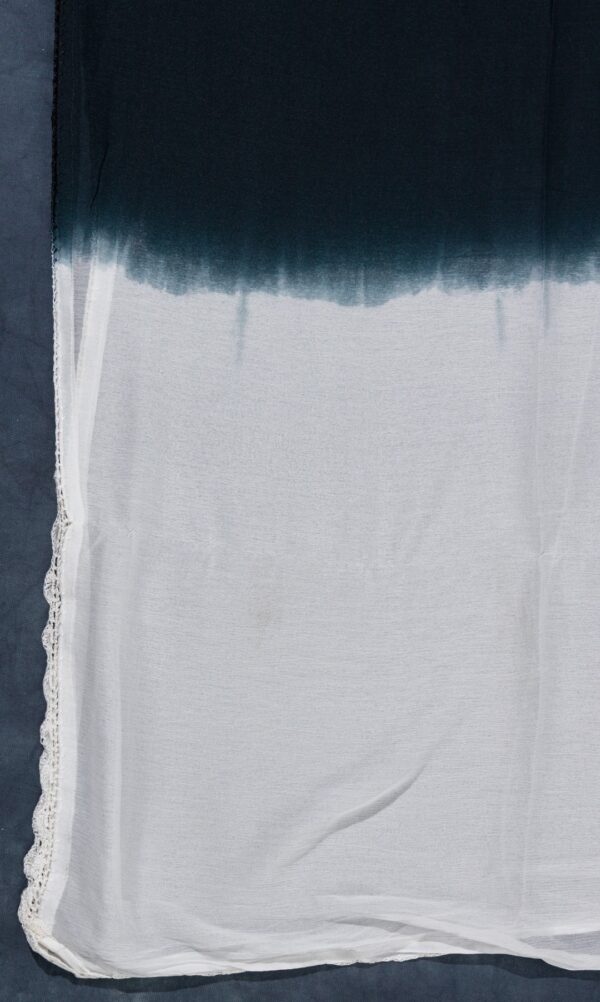 Hand-embroidered Lucknow Chikankari Cotton White Unstitched 3-Piece Kurti Set by Adrika