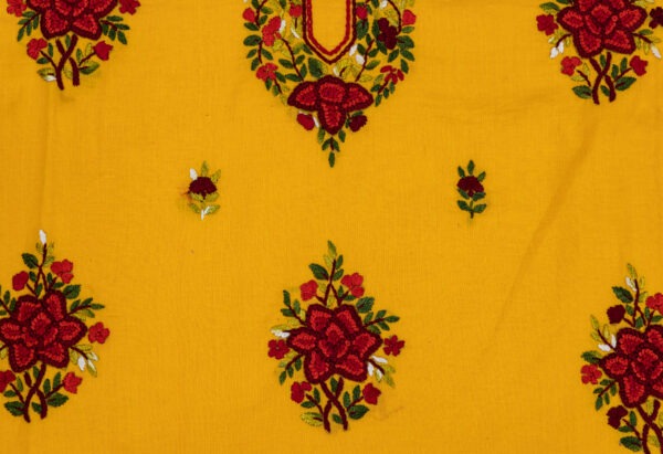 cotton 3 piece kurta set with hand embroidery