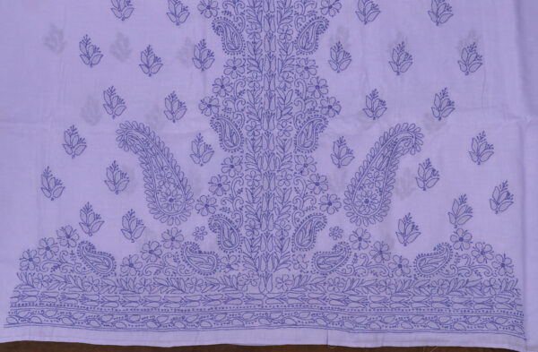 Handcrafted Lucknow Chikankari Cotton Unstitched 3-Piece Kurti Set by Adrika