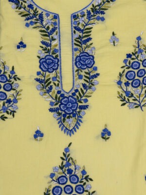 cotton 3 piece kurta set with detailed hand embroidery