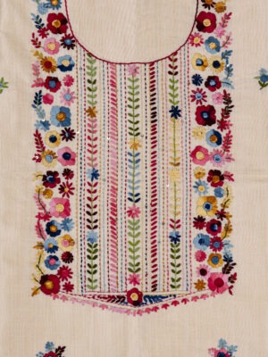 Semi Tussar kurta with detailed hand embroidery