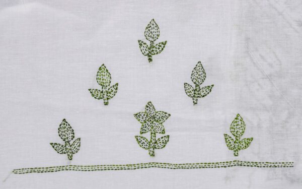 Elegant Hand Embroidered Cotton Unstitched 3 Piece Kurta Set by Adrika