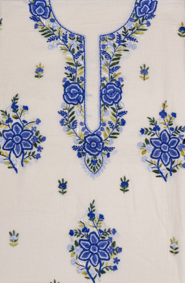 Adrika Cotton Unstitched 3 Piece Kurta Set with Elegant Hand Embroidery