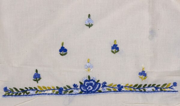 Premium Hand Embroidered Cotton Unstitched 3 Piece Kurta Set by Adrika