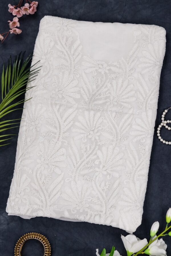 Designer Hand Embroidered off white Cotton Kurta