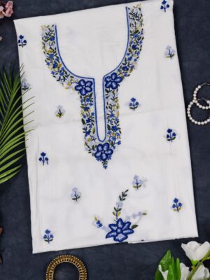 Beautifully Handcrafted Cotton Unstitched Kurta with Embroidery