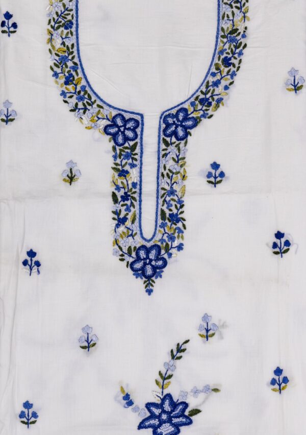 Cotton Unstitched Kurta with Exquisite Hand Embroidery