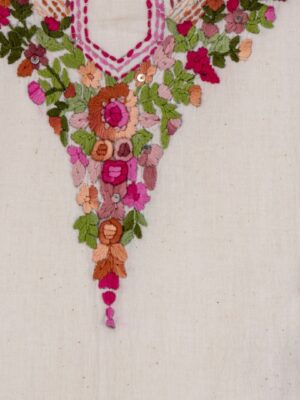 Designer Hand Embroidered Kora Cotton Kurta by Adrika