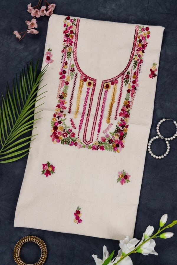 Adrika Kora Cotton Kurta with Intricate Hand Embroidery work