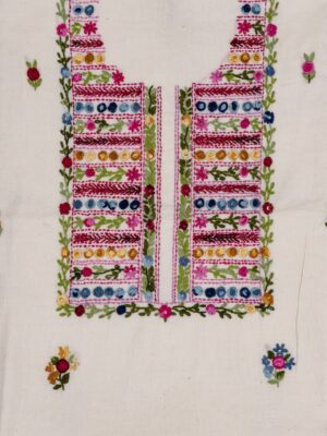 Handcrafted Kora Cotton Unstitched Kurta by Adrika