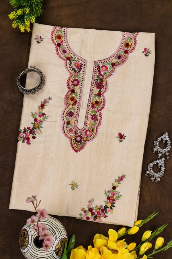 Adrika Semi Tussar Kurta with Detailed Hand Embroidery