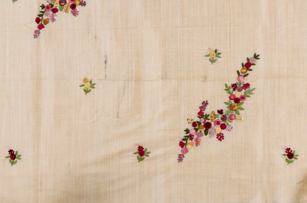 Artisanal Hand Embroidered Semi Tussar Kurta by Adrika