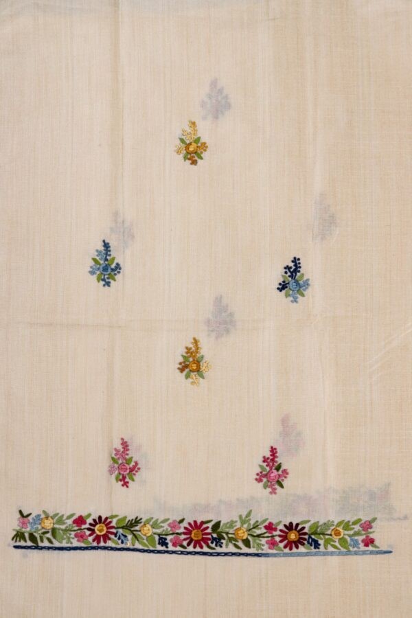 Elegant Hand Embroidered Multicoloured Thread Kurta in Semi Tussar by Adrika