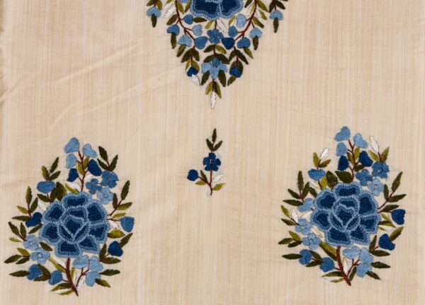blue Thread Hand Embroidery on Adrika's Semi Tussar Kurta