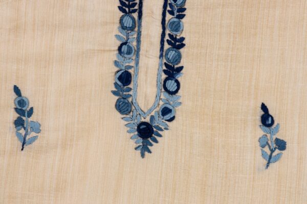 Unstitched Kurta with Intricate blue Thread Work by adrika