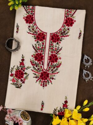 Designer Kurta Set with Different Shades Of red Embroidery