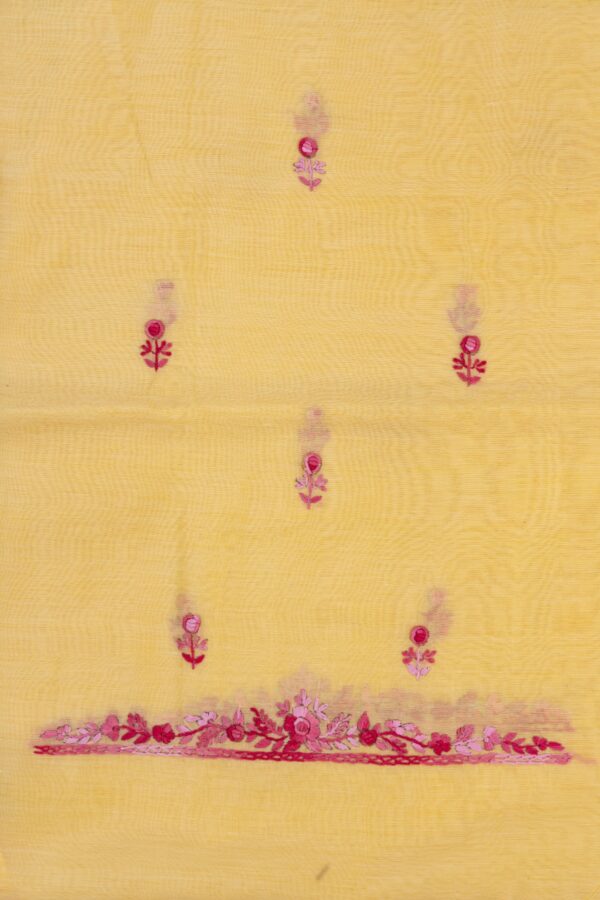 Adrika Different Shades Of Pink Hand Embroidered Yellow Chanderi Kurta Ensemble