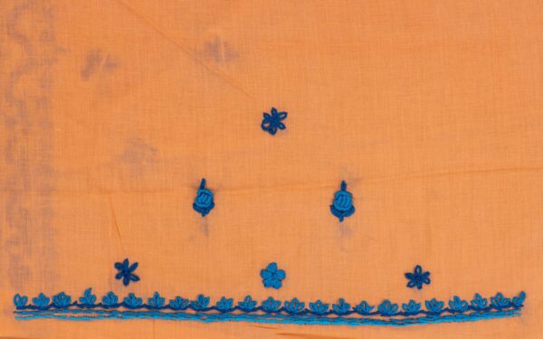 purple Hand Embroidered orange Kurta set