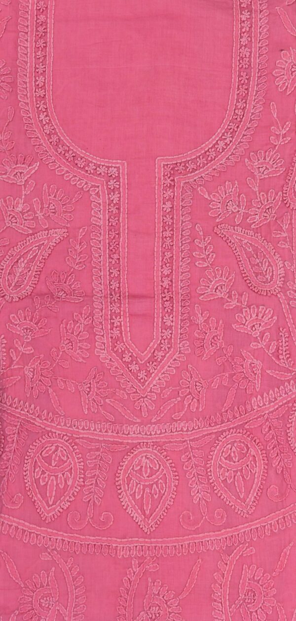 Artistic Adrika Hand Embroidered French Pink Cotton Kurta Set