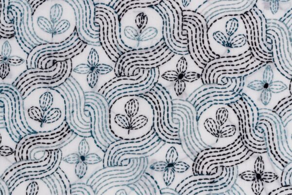 Adrika blue Embroidered with beautyfully White Cotton Kurta Set