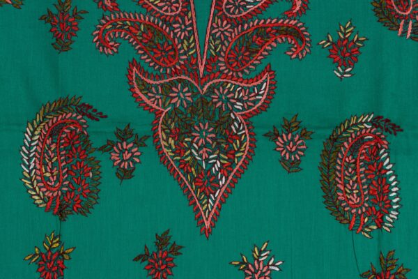 Artistic Adrika Multicoloured Hand Embroidered Green Cotton Kurta Set