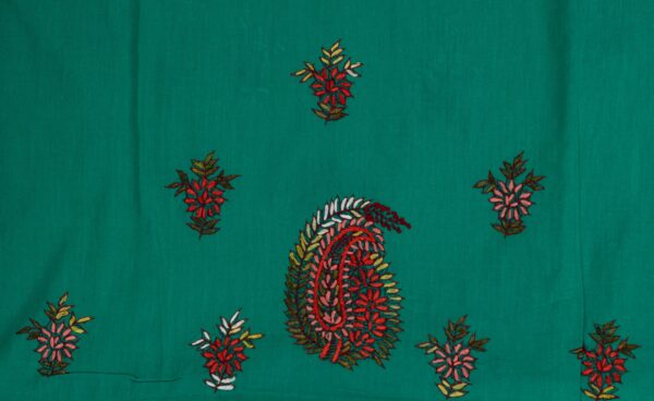 Adrika Green Cotton Kurta Featuring Multicoloured Hand Embroidery