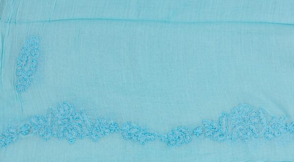 Blue Cotton Kurta Set with Multicoloured Hand Embroidered Design