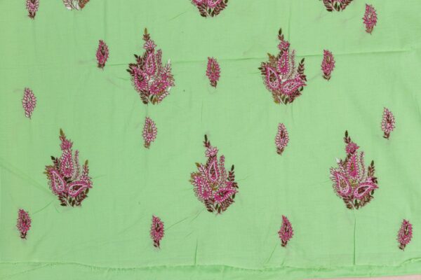 Adrika Multicoloured Thread Embroidered Sea Green Cotton Unstitched Kurta Set