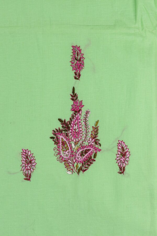 Elegant Adrika Sea Green Cotton Kurta Set with Multicoloured Embroidery