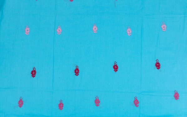 Adrika Turquoise Blue Cotton Kurta Set with Vibrant Hand Embroidery
