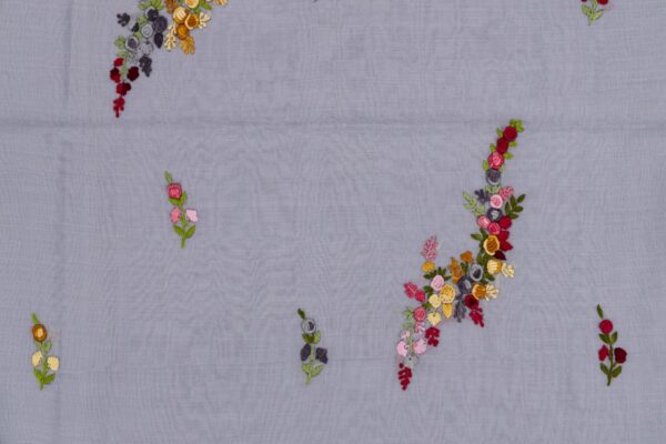 Elegant Adrika Grey Cotton Chanderi Kurta with Multicoloured Embroidery