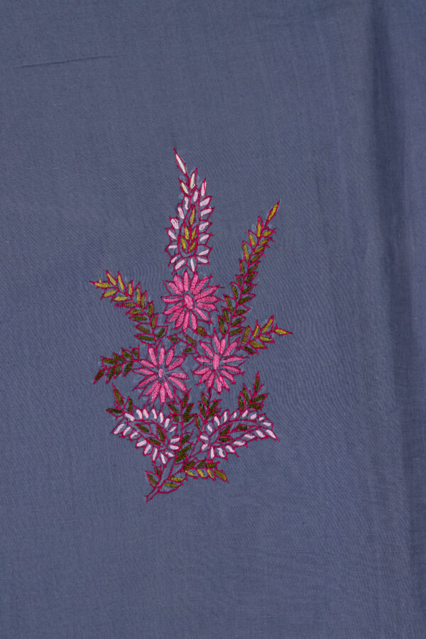 Beautifully embroidered cotton unstitched 3 piece kurta set by Adrika