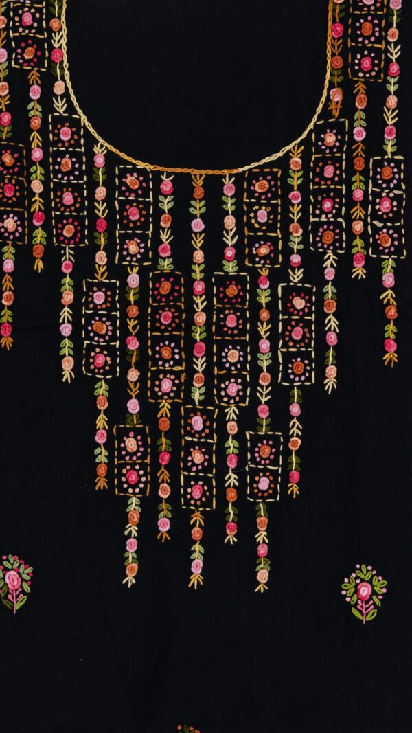 Adrika Black Cotton Kurta Set with Vibrant Hand Embroidery