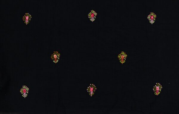 Hand Embroidered Black Cotton Kurta Set by Adrika
