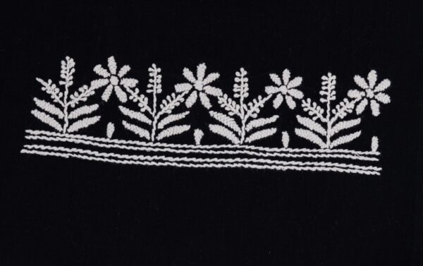 Adrika Black Cotton Kurta Set with Intricate White Hand Embroidery