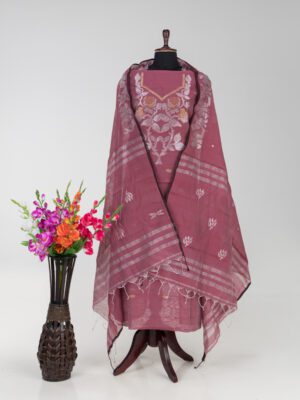 Handloom Dhakai Jamdani Cotton Muslin Kurti & Dupatta Set by Adrika