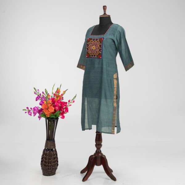 Adrika's Exquisite Hand Embroidered Mangalgiri Cotton Kurti