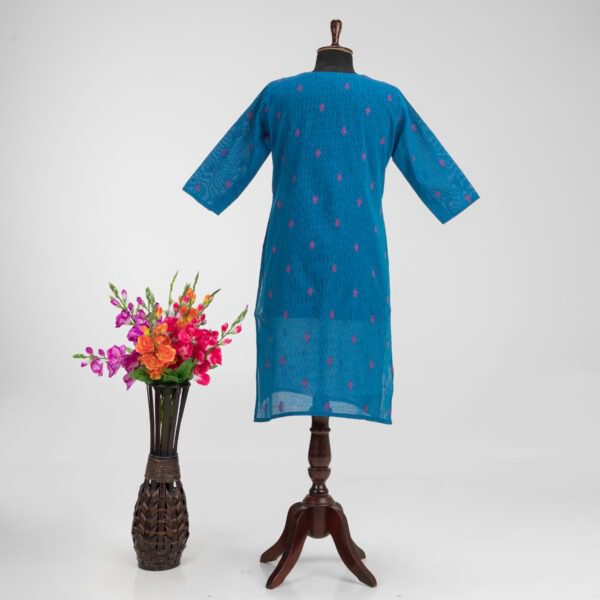 Traditional Hand Embroidered Khadi Cotton Kurti by Adrika