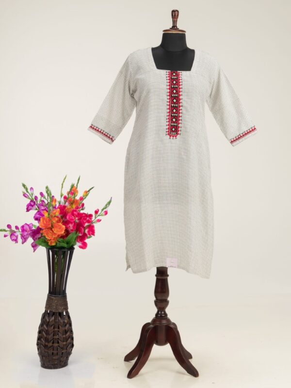 Adrika Hand Embroidered Khadi Cotton Kurti