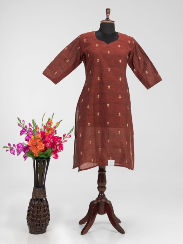 Adrika's Ethnic Hand Embroidered Khadi Cotton Kurti