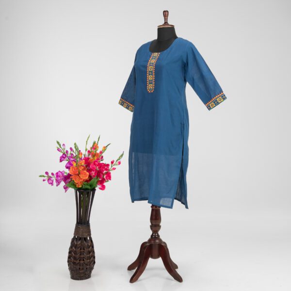 Handcrafted Khadi Cotton Kurti by Adrika with Hand Embroidery