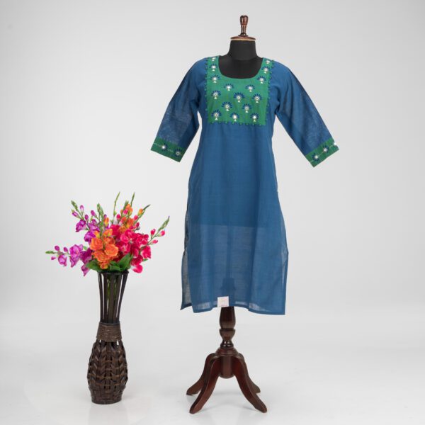 Traditional Hand Embroidery on Adrika’s Khadi Cotton Kurti