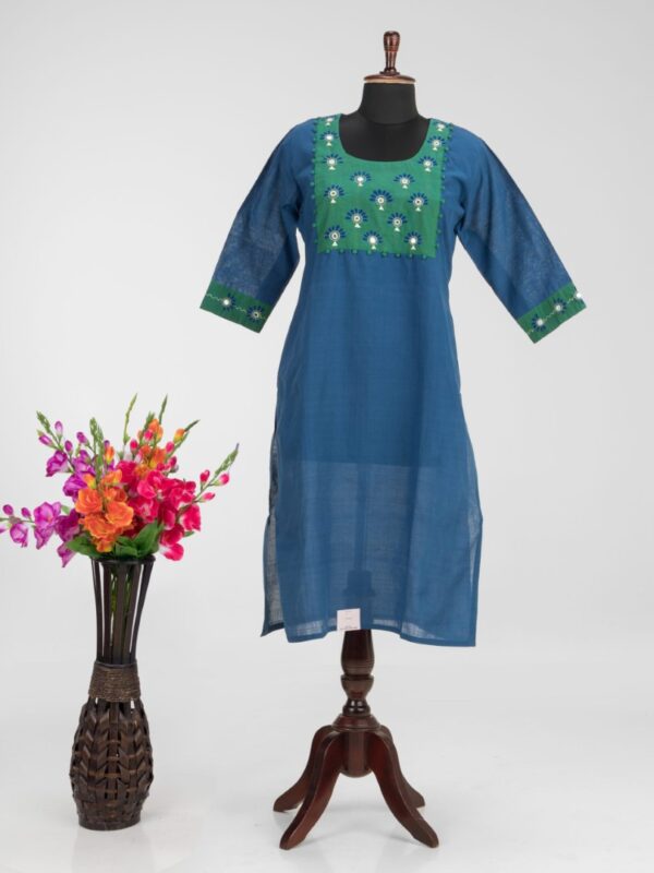 Traditional Hand Embroidery on Adrika’s Khadi Cotton Kurti