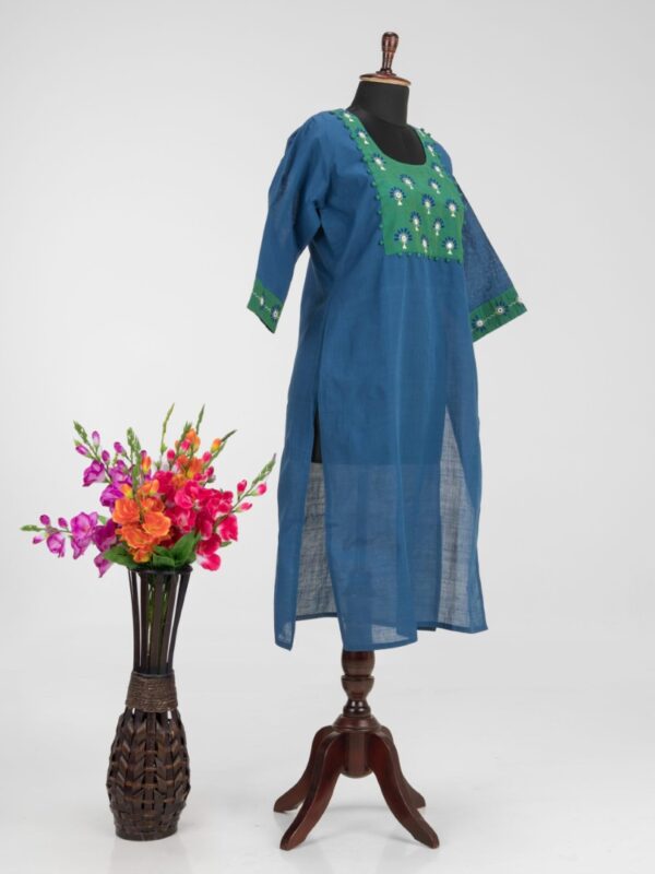 Adrika Khadi Cotton Hand Embroidered Kurti