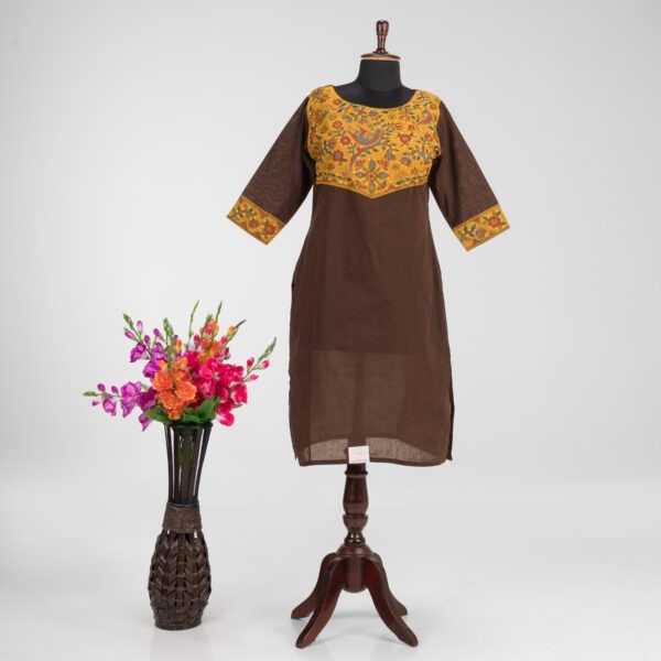 Hand printed Khadi Cotton Kurti by Adrika