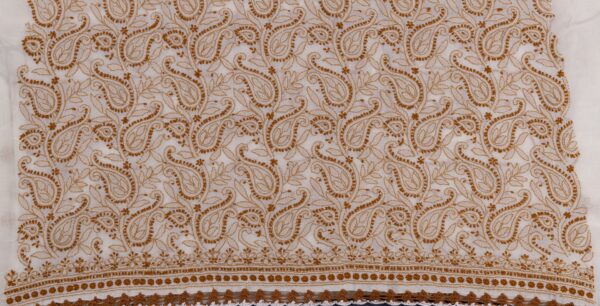 Luxurious Offwhite Cotton Hand Embroidered Lucknow Chikankari Kurti Set by Adrika