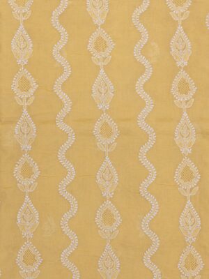 Beautiful Lucknow Chikankari Macaroon Yellow Cotton Unstitched Kurti by Adrika