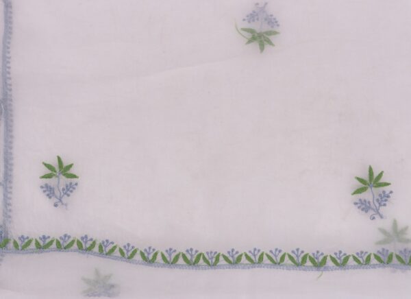 Premium Hand-embroidered Lucknow Chikankari Organza Unstitched 2-Piece Kurti Set by Adrika